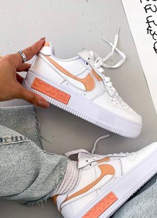 Жіночі кеди nike air force fontanka peach з натуральної шкіри