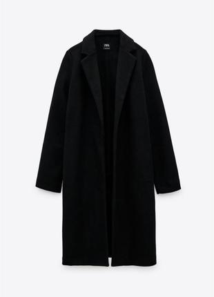 Пальто zara черное женское базовое1 фото