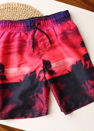Яркие легкие шортики в тропический принт primark 9-10 р