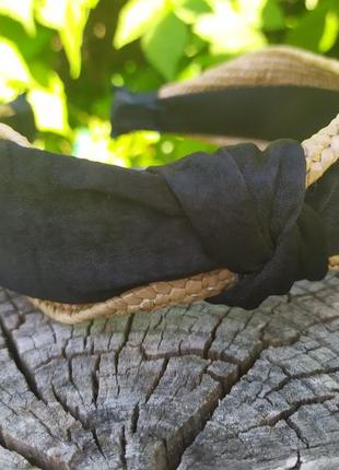 Хіт осені 2020 обручі чалма з вузлом + текстиль солома