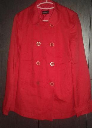 Стильный, яркий плащ красного цвета george, размер 8/s-m.