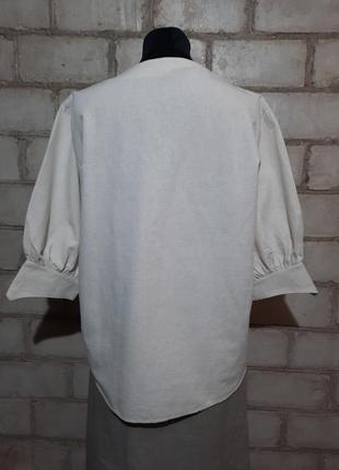 Винтажная рубашка бохо вышивка древесский стиль лен хлопок8 фото