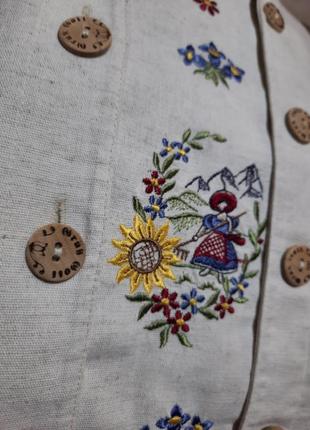 Вінтажна сорочка бохо вишивка деревенський стиль льон бавовна4 фото