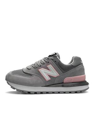 Женские кроссовки new balance classic prm gray pink (нев балансе)