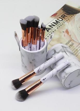 Набір косметичних пензлів у чохлі тубусі (10 шт)