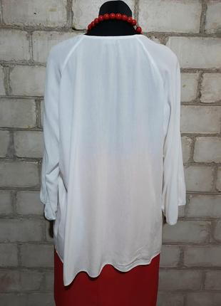 Белый блузон бохо рубашка вискоза5 фото