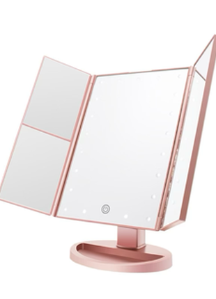 Настольное зеркало для макияжа с, led подсветкой 22 светодиода1 фото