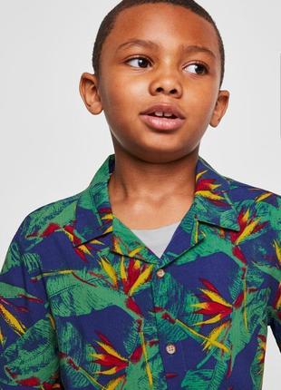 Летняя рубашка mango для мальчика.4 фото