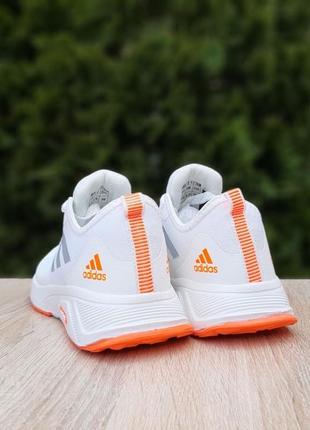 Легкі жіночі кросівки adidas cloudfoom / адідас / взуття демісезонне спортивне для спорту, йоги, бігу тренажерної зали білі з помаранчевим8 фото