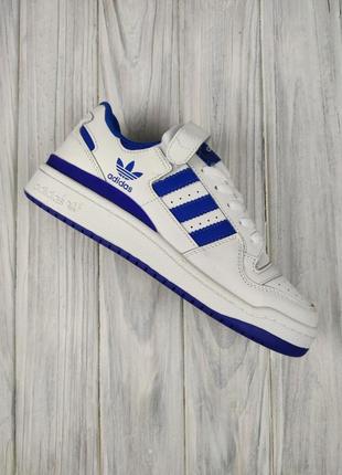 Adidas forum white blue3 фото