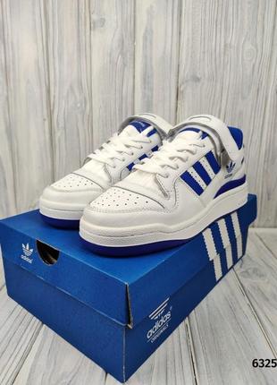 Adidas forum white blue2 фото