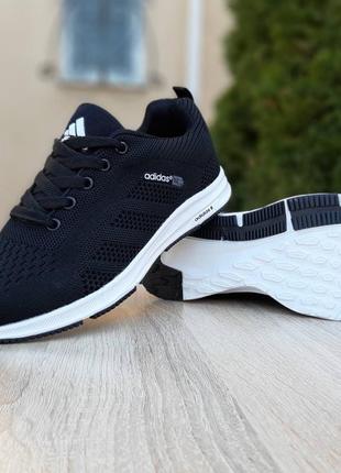 Спортивні легкі жіночі кросівки adidas neo / адідас нео / взуття демісезонне спортивне для спорту, йоги, бігу тренажерної зали чорні8 фото