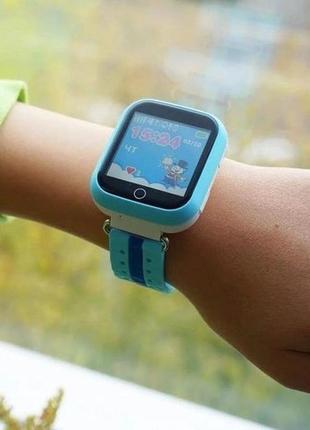 Детские умные часы с gps smart baby watch q750 blue, смарт часы-телефон с сенсорным экраном и играми5 фото