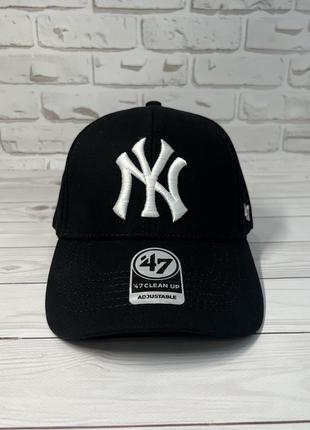 Кепка бейсболка ny new york (черная с белым)5 фото