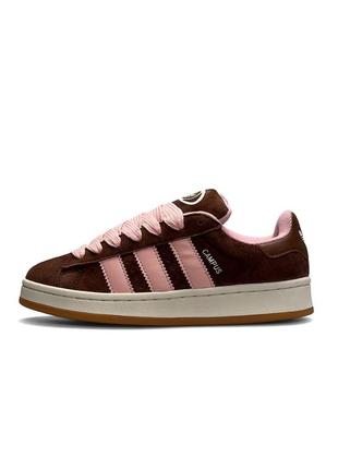 Женские кроссовки adidas campus prm brown pink9 фото