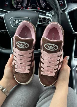 Женские кроссовки adidas campus prm brown pink5 фото