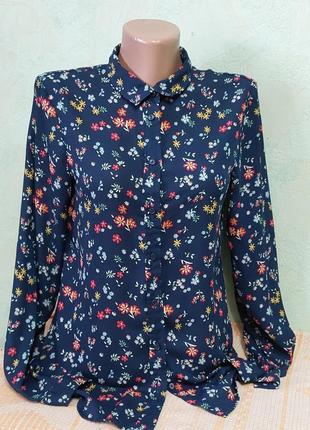 Легкая блуза рубашка в цветочныый принт1 фото