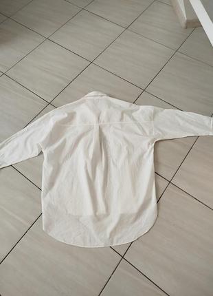 Білосніжна хлопкова сорочка рубашка біла бавовняна5 фото