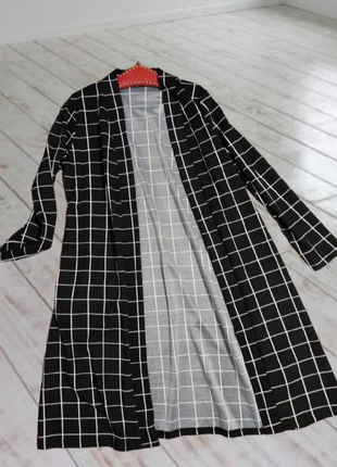 Кардиган, накидка, халат в крупную, актуальную клетку от бренда shein3 фото