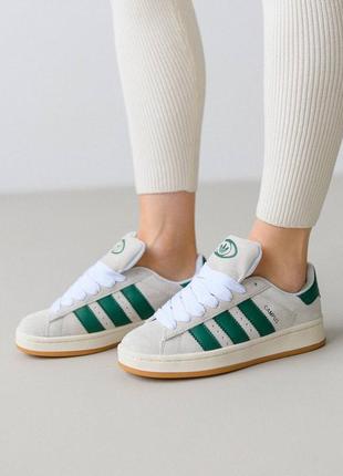 Женские кроссовки adidas campus prm gray green9 фото