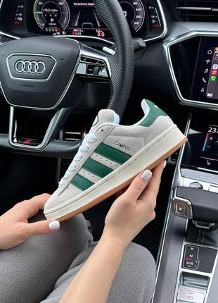 Женские кроссовки adidas campus prm gray green1 фото