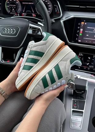 Женские кроссовки adidas campus prm gray green3 фото