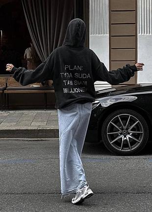 Женский худи оверсайз со стразами на спине