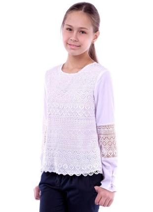 Школьная блузка для девочки ажур