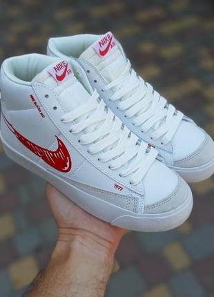 Высокие женские кроссовки nike blazer mid 77 / найк блейзер мед / обувь демисезонная женская на весну, лето, осень9 фото