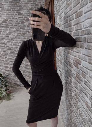 42/туніка 050723///v&v ukraine міді плаття сукня з кишені на запах теплий трикотаж
