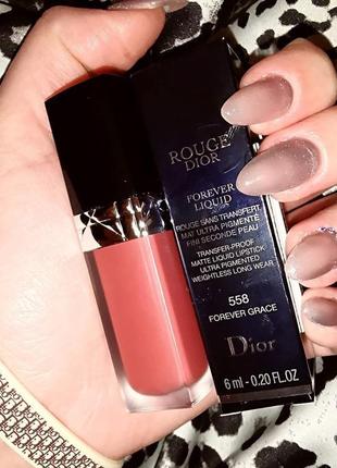 Жидкая помада для губ dior forever rouge liquid 558 - forever grace9 фото