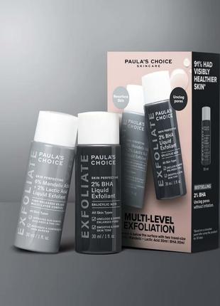 Новинка. набор отшелушивающий с кислотами paula's choice multi-level exfoliation trial kit  skin per3 фото