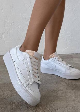 Nike blazer low platform white женские кеды кроссовки