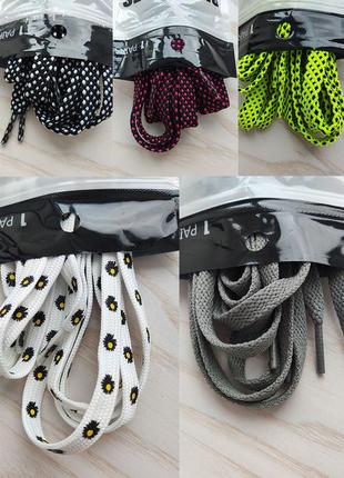 Шнурки черно-белые, плоские для ботинок, туфель, сапог (1.8 м)4 фото