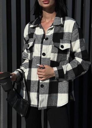 Кашемировая оверсайз-рубашка в клетку