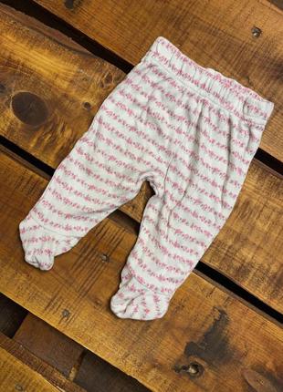 Детские хлопковые ползунки (штаны, брюки) в цветочный принт george (джордж 0-1 мес 50-56 см идеал)