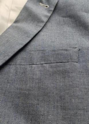 Брендовий базовий топовий однобортний модний класичний коттоновый бавовняний блакитний сірий жакет однобортний піджак блейзер s new look4 фото