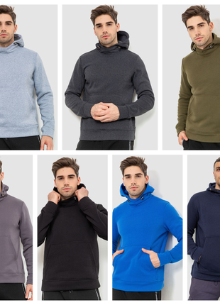 Худи теплый мужской на флисе с капюшоном, худи на флисе, мужская толстовка на флисе