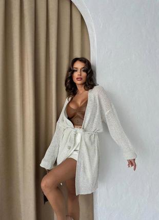 Кардиган свободного кроя, паутинка