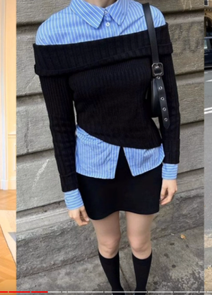 Джемпер sarah pacini оголені плечі тренд 8