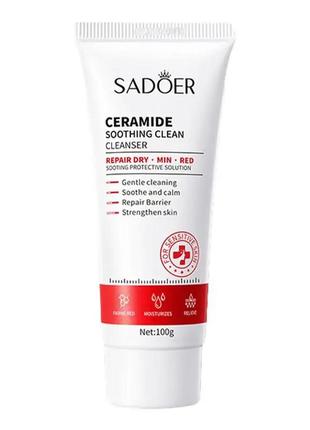 Заспокійлива пінка для вмивання обличчя з керамідами