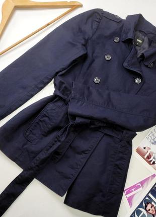 Пальто жіноче тренч синього кольору з поясом від бренду oasis s2 фото