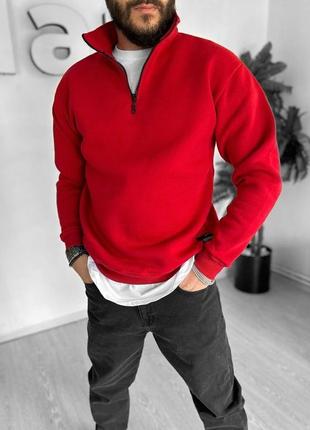 Мужской красный свитер свитшот чоловічий червоний світшот