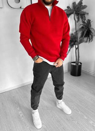 Мужской красивый свитер свитшот мужской красный свитшот2 фото