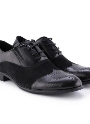 Стильные черные замшевые мужские туфли броги модные2 фото