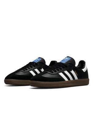 Мужские кроссовки adidas samba black white