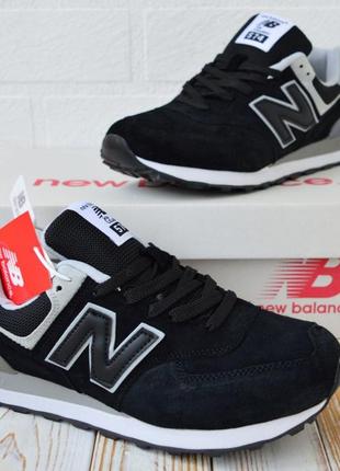 Мужские черные кроссовки nb new balance замш