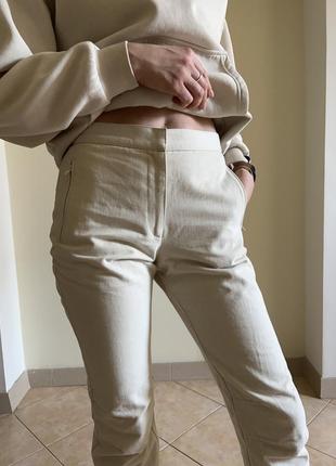 Коттоновые молочные брюки от calvin klein3 фото