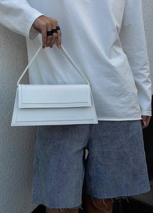 Женская сумка трапеция, маленькая, средняя, прямоугольная сумочка, с короткой, длинной ручкой, из искусственной кожи, эко кожаная, багет, базовая7 фото