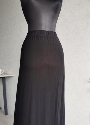 Длинная трикотажная юбка из вискозы3 фото